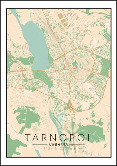 Galeria Plakatu, Plakat, Tarnopol Mapa Kolorowa, 70x100 cm Galeria Plakatu