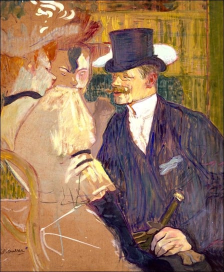 Galeria Plakatu, Plakat, The Englishman (William Tom Warrener, 1861–1934) at the Moulin Rouge, Henri de Toulouse-Lautrec, 40x50 cm Galeria Plakatu