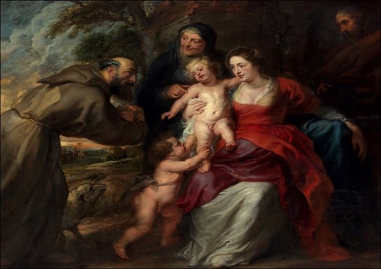 Galeria Plakatu, Plakat, The Holy Family with Saints Francis and Anne and the Infant Saint John the Baptist, Rubens, 100x70 cm Galeria Plakatu