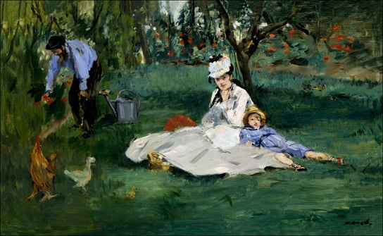Galeria Plakatu, Plakat, The Monet Family In Their Garden At Argenteuil, Edouard Manet, 60x40 cm Galeria Plakatu