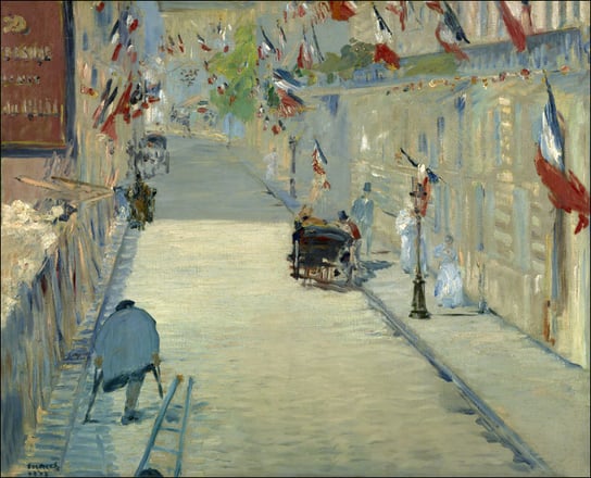Galeria Plakatu, Plakat, The Rue Mosnier With Flags, Edouard Manet, 29,7x21 cm Galeria Plakatu