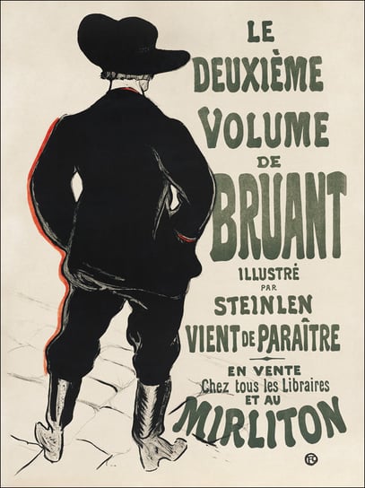 Galeria Plakatu, Plakat, The Second Volume by Bruant, Henri De Toulouse-Lautrec, 50x70 cm Galeria Plakatu