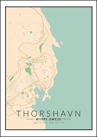 Galeria Plakatu, Plakat, Thorshavn Mapa Kolorowa, 20x30 cm Galeria Plakatu