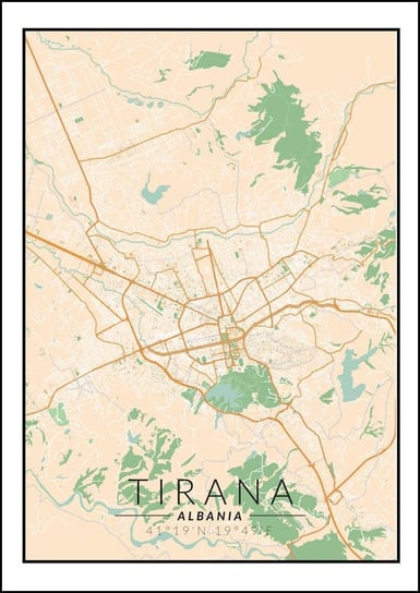 Galeria Plakatu, Plakat, Tirana Mapa Kolorowa, 59,4x84,1 cm Galeria Plakatu