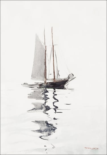 Galeria Plakatu, Plakat, Two–masted Schooner with Dory, Winslow Homer, 21x29,7 cm Galeria Plakatu