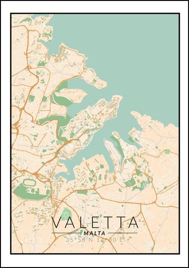 Galeria Plakatu, Plakat, Valetta Mapa Kolorowa, 40x60 cm Galeria Plakatu