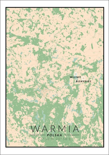 Galeria Plakatu, Plakat, Warmia mapa kolorowa, 21x29,7 cm Galeria Plakatu