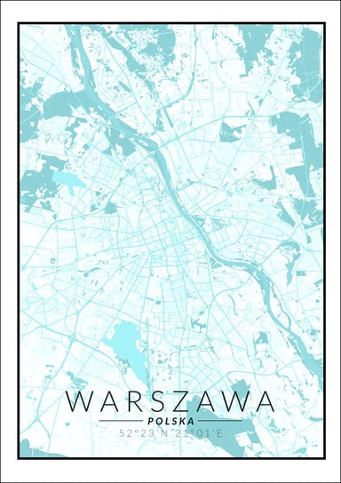 Galeria Plakatu, Plakat, Warszawa mapa blue, 40x60 cm Galeria Plakatu