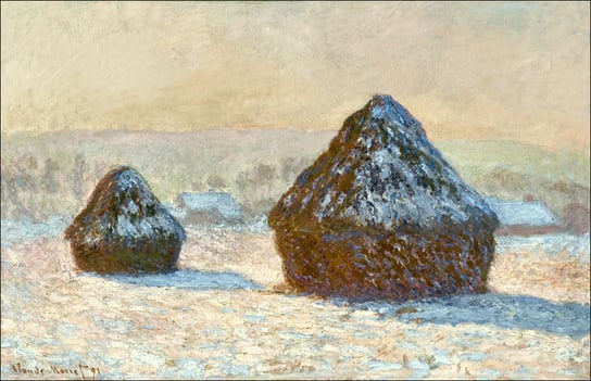 Galeria Plakatu, Plakat, Wheatstacks, Snow Effect, Morning (Meules, Effet de Neige, Le Matin), Claude Monet, 60x40 cm Galeria Plakatu