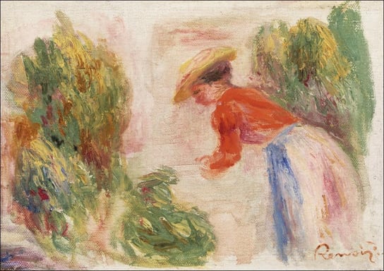 Galeria Plakatu, Plakat, Woman Gathering Flowers, Pierre-Auguste Renoir, 60x40 cm Galeria Plakatu