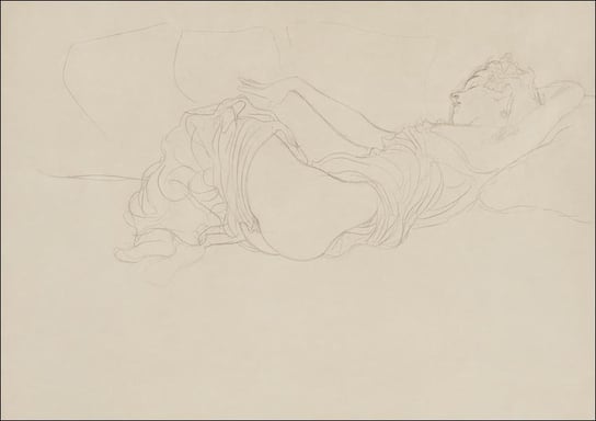 Galeria Plakatu, Plakat, Woman Lying on her Back, Partly Dressed, Gustav Klimt, 100x70 cm Galeria Plakatu
