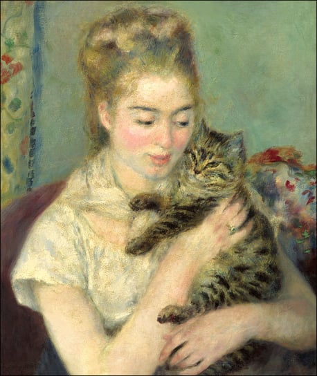 Galeria Plakatu, Plakat, Woman With A Cat, Auguste Renoir, 42x59,4 cm Galeria Plakatu
