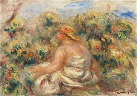 Galeria Plakatu, Plakat, Woman with Hat in a Landscape, Pierre-Auguste Renoir, 100x70 cm Galeria Plakatu