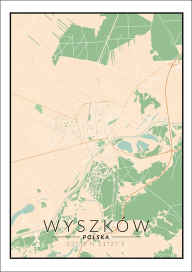 Galeria Plakatu, Plakat, Wyszków mapa kolorowa, 20x30 cm Galeria Plakatu