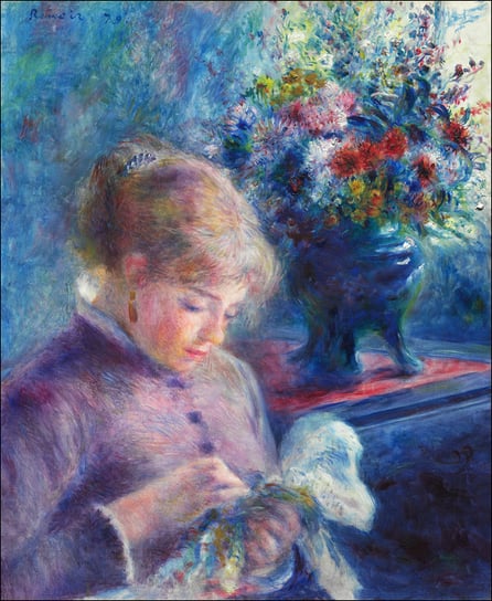 Galeria Plakatu, Plakat, Young Woman Sewing, Pierre-Auguste Renoir, 21x29,7 cm Galeria Plakatu