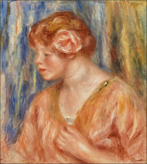 Galeria Plakatu, Plakat, Young Woman with Rose, Pierre-Auguste Renoir, 70x100 cm Galeria Plakatu