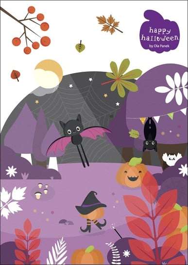 Galeria Plakatu, Plakat, Zaczarowany las halloween dynie, 20x30 cm Galeria Plakatu