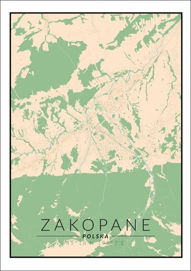 Galeria Plakatu, Plakat, Zakopane mapa kolorowa, 21x29,7 cm Galeria Plakatu