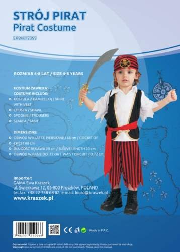 Gama Ewa Kraszek, strój dla dzieci Pirat, 92 Gama Ewa Kraszek