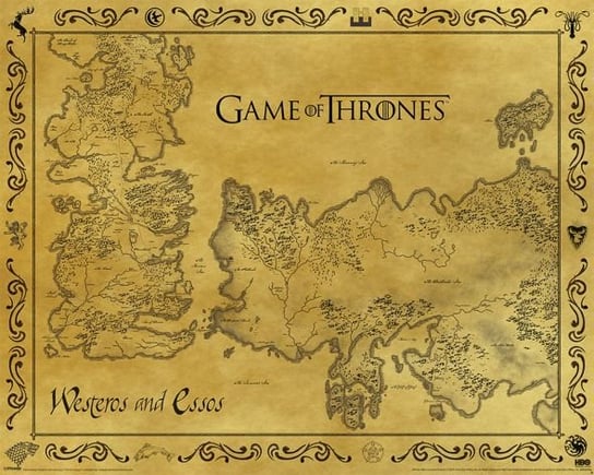 Game Of Thrones Antique Map - plakat z serialu 50x40 cm GAME OF THRONES