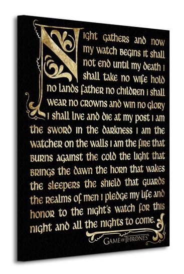 Game of Thrones Season 3 - Nightwatch Oath - obraz na płótnie GAME OF THRONES