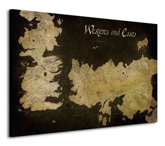 Game of Thrones (Westeros and Essos Antique Map) - Obraz na płótnie GAME OF THRONES
