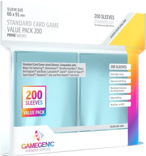 Gamegenic, Koszulki na karty, Prime Value Sleeving Pack, 200 szt. Gamegenic