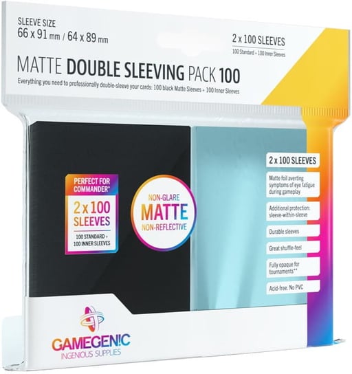 Gamegenic: Matte Double Sleeving Pack (66x91 mm/64x89 mm) 2x100  sztuk Gamegenic