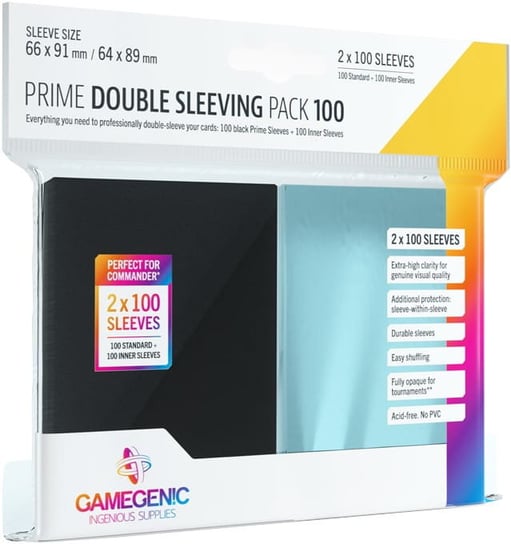 Gamegenic: Prime Double Sleeving Pack (66x91 mm/64x89 mm) 2x100  sztuk Gamegenic