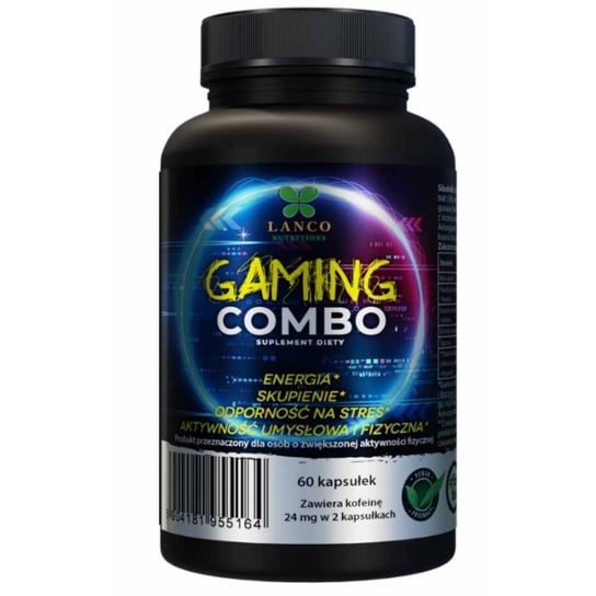Gaming Combo, Energia, Skupienie, Odporność Na Stres, Aktywność Umysłowa I Fizyczna, 60 Kaps. Suplement diety Lanco Nutrition