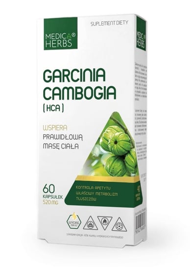 Garcinia Cambogia (HCA) 520 mg, Suplement diety, 60 kapsułek Medica Herbs