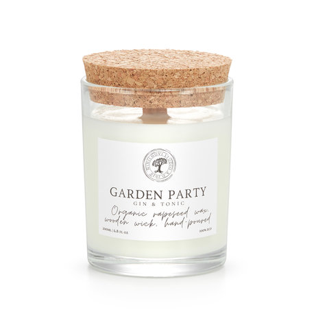 Garden Party - naturalna świeca rzepakowa, drewniany knot, bez ftalanów 200ml NihilNovi Studio