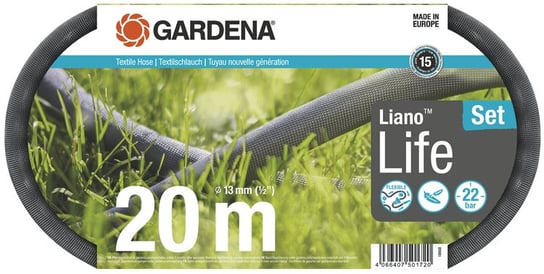 Gardena, Wąż tekstylny, Liano Life 20m - zestaw 18450-20 Gardena