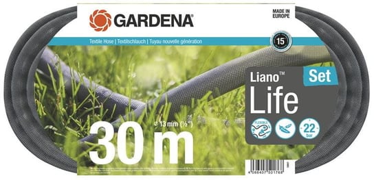 Gardena, Wąż tekstylny, Liano Life 30m - zestaw 18457-20 Gardena