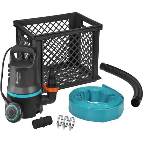 GARDENA Zestaw przeciwzalewowy 9000 z wężem odprowadzającym o długości 10 m – 300 W – Maks. przepływ 9000 l/h – Przedłużenie gwarancji o 5 lat Gardena