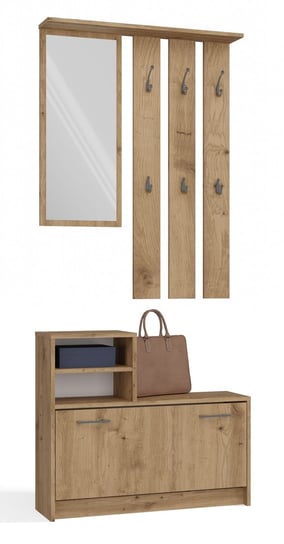 Garderoba VERA Dąb Artisan Wieszak Szafka na Buty Do Przedpokoju 180x85x24 cm TopEshop Topeshop