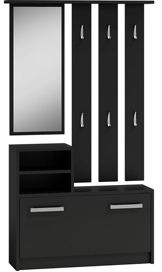 Garderoba z wieszakiem ELIOR Salma, czarna, 85x24x180 cm Elior