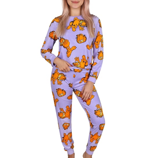 Garfield Damska piżama z długimi rękawami, fioletowa piżama XXL sarcia.eu