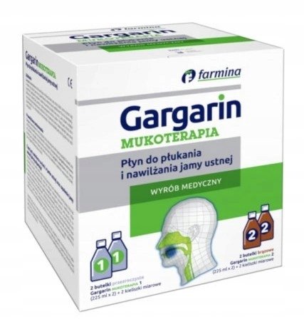 GARGARIN, Mukoterapia płukanie jamy ustnej, 4x225 ml Gargarin