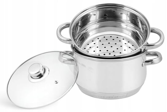 Garnek Do Gotowania Na Parze Parę Parowar 3El 2L 18Cm Indukcja Gaz 9183 Yermos