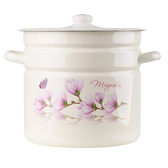 Garnek Emaliowany Z Pokrywk MAGNOLIA Kremowy 12l Emalia Rybnik garnek-emaliowany-z-pokrywk-magnolia-kremowy-12l-emalia-rybnik