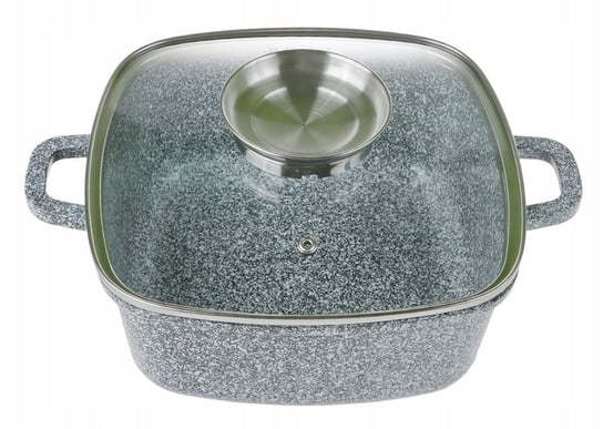 GARNEK MARMUROWY Ceramiczny Kwadratowy 24cm Brytfanna Indukcja 4,5l 3913 inna (Inny)