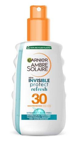 Garnier-Ambre Solaire Clear Protect Transparent Sun Cream Protection Spray SPF30, 200ml Garnier
