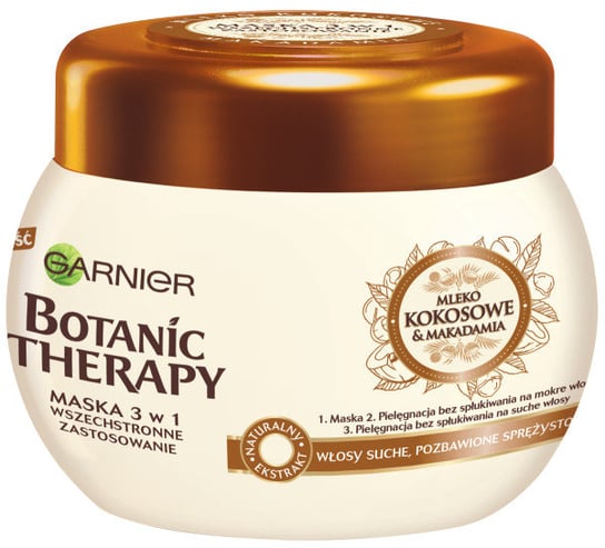 Garnier, Botanic Therapy, Maska do włosów suchych Mleko Kokosowe i Makadamia, 300 ml Garnier