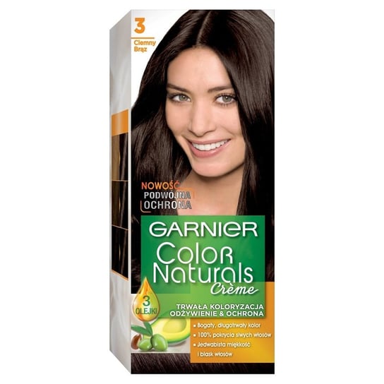 Garnier, Color Naturals Créme, Farba do włosów, 3 Ciemny brąz Garnier