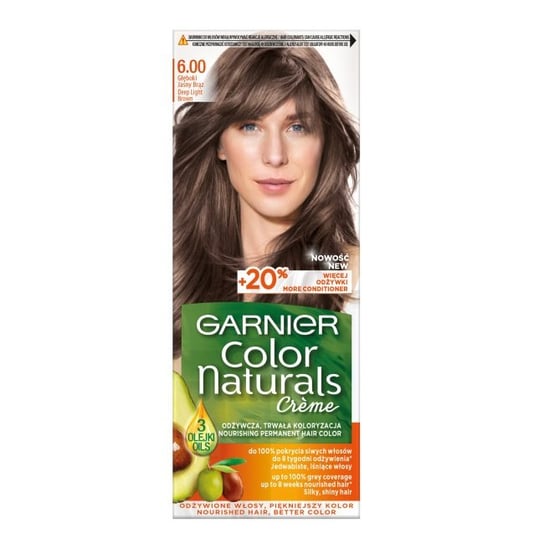Garnier, Color Naturals Créme, Farba do włosów 6.00 Głęboki Jasny Brąz, 110 ml Garnier