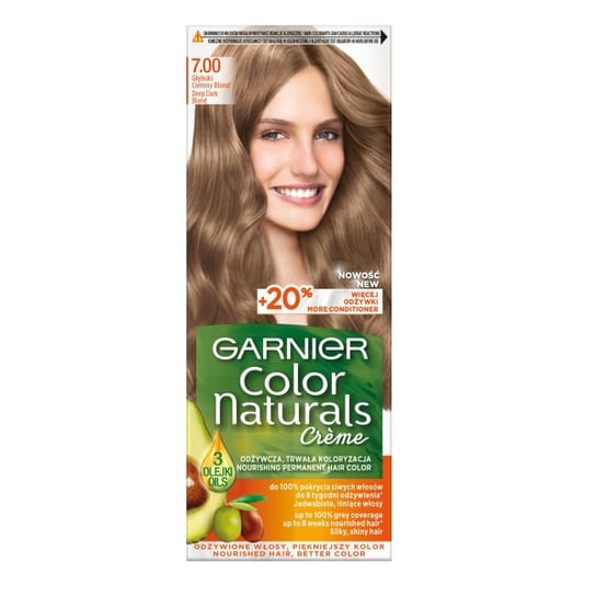 Garnier, Color Naturals Créme, Farba do włosów 7.00 Głęboki Ciemny Blond, 110 ml Garnier
