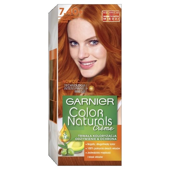 Garnier, Color Naturals Créme, Farba do włosów, 7.40+ Miedziany blond Garnier