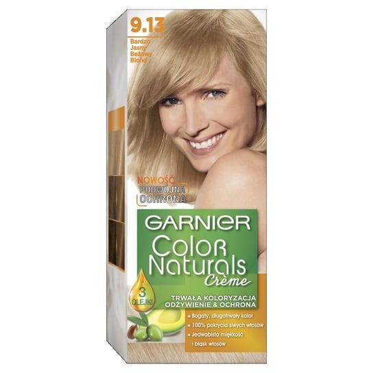 Garnier, Color Naturals Créme, Farba do włosów, 9.13 Bardzo jasny beżowy blond Garnier