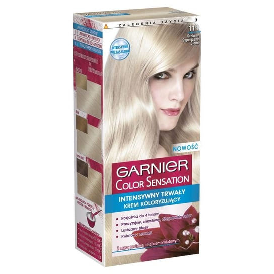 Garnier, Color Sensation, Krem koloryzujący, 111 Srebrny superjasny blond Garnier